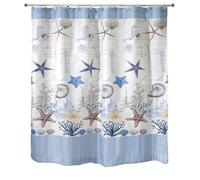 Avanti Linens Antigua Bathroom Essentials Cortina de Ducha de 183 x 183 cm, Multicolor, 70x72(Inches)