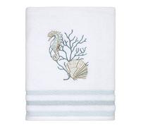 Avanti Linens Coastal Terrazzo Collection, algodón, Color Blanco, Toalla de baño