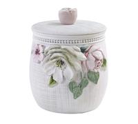Avanti Linens - Covered Jar, Guest Bathroom Essentials, Floral Home Decor (Spring Garden Collection)