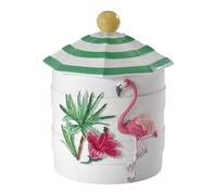 Avanti Linens - Covered Jar Multipurpose Countertop Accessories Tropical Bath Decor (Flamingo Paradise Collection)