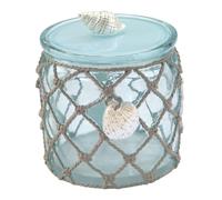 Avanti Linens - Covered Jar Resin Countertop Organizer Beach Inspired Bathroom Accessories (Seaglass Collection)