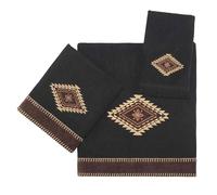 Avanti Linens Essentials Mojave Collection, Juego de Toallas de 3 Piezas, Color Negro