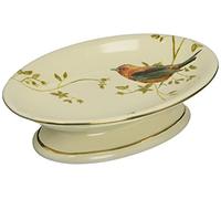 Avanti Linens Gilded Birds Pájaros chapados en Oro, 100% cerámica, Color Marfil, Soap Dish