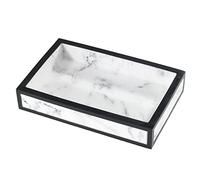 Avanti Linens Jasper Collection, Resina, Blanco y Negro, jabonera