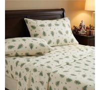 Avanti Linens - Sábanas Individuales, decoración acogedora para el hogar y Las Vacaciones (colección de árbol de Navidad), Color Marfil