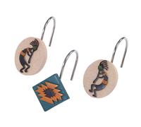 Avanti Linens - Shower Curtain Hooks Aztec Inspired Bathroom Decor Set of 12 (Navajo Dance Collection)