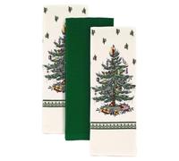 Avanti Linens Spode Árbol de Navidad, algodón, Verde, 3 Toallas de Cocina | 100% algodón, paquete de 3, suaves y altamente absorbentes, toallas de cocina, lavables a máquina, manteles de cocina y mesa