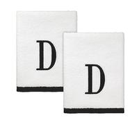 Avanti Linens - Toallas de mano, algodón suave y absorbente, juego de 2 (colección de monogramas, D)