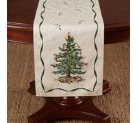 Avanti Spode árbol Impreso Toalla de baño, Crema, 108" Runner | Protege la superficie de la mesa, tela de fácil cuidado, acento decorativo, uso diario y festivo, lavable a máquina