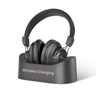 Avantree Audition 3 - Auriculares Bluetooth 5.3 Over-Ear con inalambricos Base Recargable, compatibles con Samsung Smart TV, Modo Voz Clara, Volúmenes Mejorados, aptX-Adaptive, Ligeros y cómodos