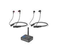 Avantree Aura Loop Dual - Auriculares TV inalámbricos Auracast, 2 Pares incluidos para Escucha compartida, 3 Modos EQ In iálogo Claro para Personas Mayores, transmisión One-to-Many
