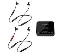 Avantree HT41866 - Auriculares inalámbricos para escucha de TV con transmisor Bluetooth y doble soporte para auriculares, control de volumen individual, auriculares para cuello, 20 horas, Plug & Play,