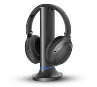 Avantree Opera Plus - Auriculares inalámbricos para TV, Diálogos claros & Refuerzo de Volumen para Personas Mayores, Paso óptico para Barra de Sonido, Base transmisora con Carga