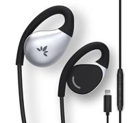 Avantree Resolve (Grande) - Auriculares Abiertos Cableados c/Mic y Gancho, para Seniors/Hombres c/Orejas Grandes, Oficina/Exterior/Hogar, Lightning