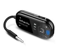 Avantree Voyager - Adaptador Bluetooth 5.4 para Avión con Pantalla OLED para Auriculares y AirPods, Chipset Qualcomm, aptX Adaptive, con Auracast, Transmisor de Audio Inalámbrico AUX 3.5mm para Viajes