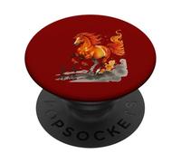 Avanza con el Poder de Diez mil Caballos al Galope PopSockets PopGrip Adhesivo