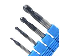 Avanzado nitrógeno recubierto de punta de bola molino de extremo conjunto 4pcs 2 flautas CNC herramientas