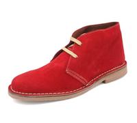 Avarca Botas de desierto para mujer de cuero Chukka Boot Zapatos de gamuza, rojo, 36 EU