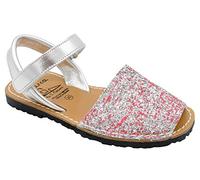Avarca Sandalias de niña con lentejuelas brillantes, zapatos de cuero con correa, 26 EU