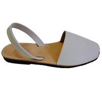 Avarcas menorquínas, abarcas, albarcas, sandalias (43, Blanco hielo nobuck)