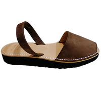 Avarcas menorquínas con Plataforma/cuña 2,5 cm, Abarcas, Albarcas, Sandalias (36, Marrón Oscuro Nobuck)