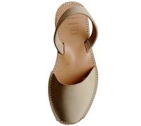 Avarcas menorquínas con Plataforma/cuña 2,5 cm Beige, Abarcas, Albarcas, Sandalias (37, Natural Nobuck, Plataforma Beige)