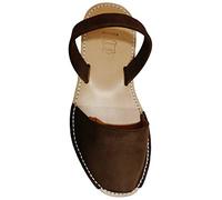 Avarcas Menorquinas con Suela Beige, Abarcas, Albarcas, Sandalias (43, Marrón Oscuro Nobuck Suela Beige)