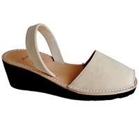 Avarcas menorquínas con tacón/cuña de 4,8 cm, Abarcas, Albarcas, Sandalias … (35, Natural Nobuck)