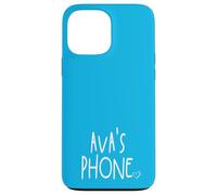 Ava's Phone Ava Nombre Personalizado Blanco Aqua Azul Carcasa para iPhone 13 Pro Max
