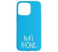 Ava's Phone Ava Nombre Personalizado Blanco Aqua Azul Carcasa para iPhone 15 Pro Max