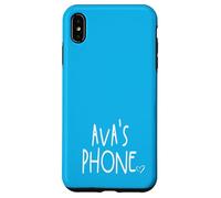 Ava's Phone Ava Nombre Personalizado Blanco Aqua Azul Carcasa para iPhone XS Max