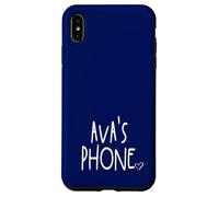 Ava's Phone Ava Nombre Personalizado Blanco Azul Carcasa para iPhone XS Max