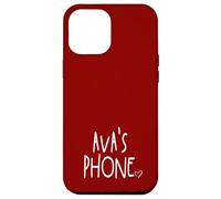 Ava's Phone Ava Nombre Personalizado Blanco Granate Rojo Carcasa para iPhone 12 Pro Max
