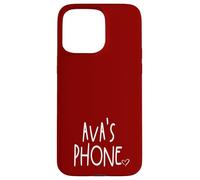 Ava's Phone Ava Nombre Personalizado Blanco Granate Rojo Carcasa para iPhone 15 Pro Max