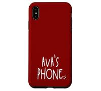 Ava's Phone Ava Nombre Personalizado Blanco Granate Rojo Carcasa para iPhone XS Max