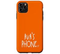 Ava's Phone Ava Nombre Personalizado Blanco Naranja Carcasa para iPhone 11 Pro Max