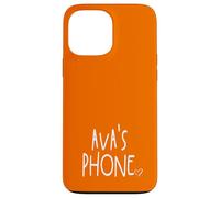 Ava's Phone Ava Nombre Personalizado Blanco Naranja Carcasa para iPhone 13 Pro Max