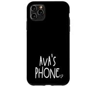 Ava's Phone Ava Nombre Personalizado Blanco Negro Carcasa para iPhone 11 Pro Max