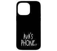 Ava's Phone Ava Nombre Personalizado Blanco Negro Carcasa para iPhone 14 Pro Max