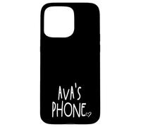 Ava's Phone Ava Nombre Personalizado Blanco Negro Carcasa para iPhone 15 Pro Max