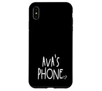 Ava's Phone Ava Nombre Personalizado Blanco Negro Carcasa para iPhone XS Max