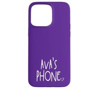 Ava's Phone Ava Nombre Personalizado Blanco Púrpura Carcasa para iPhone 15 Pro Max