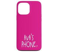 Ava's Phone Ava Nombre Personalizado Blanco Rosa Carcasa para iPhone 13 Pro Max