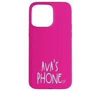 Ava's Phone Ava Nombre Personalizado Blanco Rosa Carcasa para iPhone 15 Pro Max
