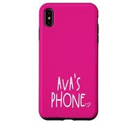 Ava's Phone Ava Nombre Personalizado Blanco Rosa Carcasa para iPhone XS Max