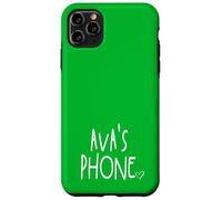 Ava's Phone Ava Nombre Personalizado Blanco Verde Carcasa para iPhone 11 Pro Max