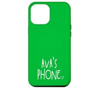 Ava's Phone Ava Nombre Personalizado Blanco Verde Carcasa para iPhone 12 Pro Max