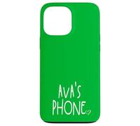 Ava's Phone Ava Nombre Personalizado Blanco Verde Carcasa para iPhone 13 Pro Max