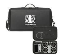 Avata 360 Funda de transporte, bolsa de almacenamiento rígida portátil para dron DJI Avata 360, control remoto RC2, batería y accesorios de cable (negro con patrón)