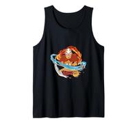 Avatar Aang Elementos de flexión Agua Fuego Aire Tierra Pose Resplandor Camiseta sin Mangas